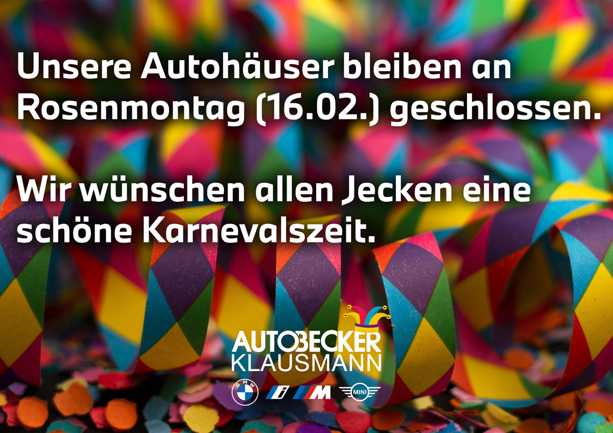 Öffnungszeiten Karneval 2026